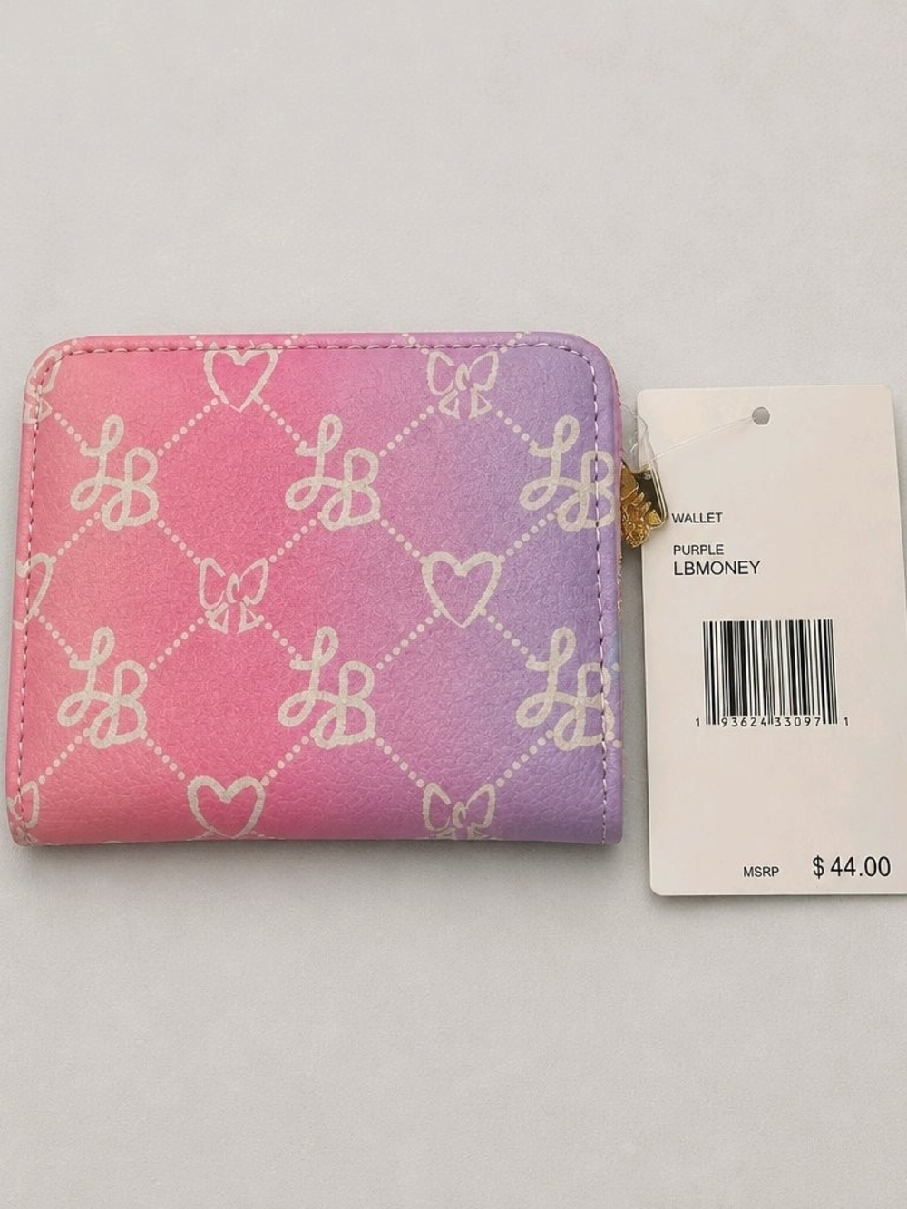 Luv Betsey by Betsey Johnson "LBMONEY" Small Bifold Wallet Pink & Purple Ombre